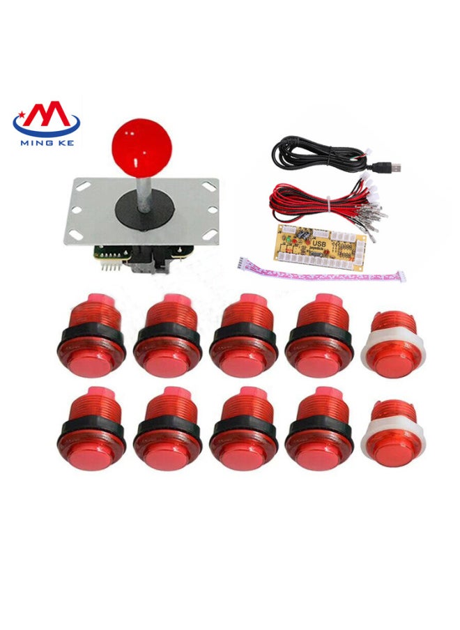 USB Arcade Rocker Circuit Board Three And Rocker 5p DIY Button Kit With Light Arcade Game Handle-Product Color:Blue  - Image 5