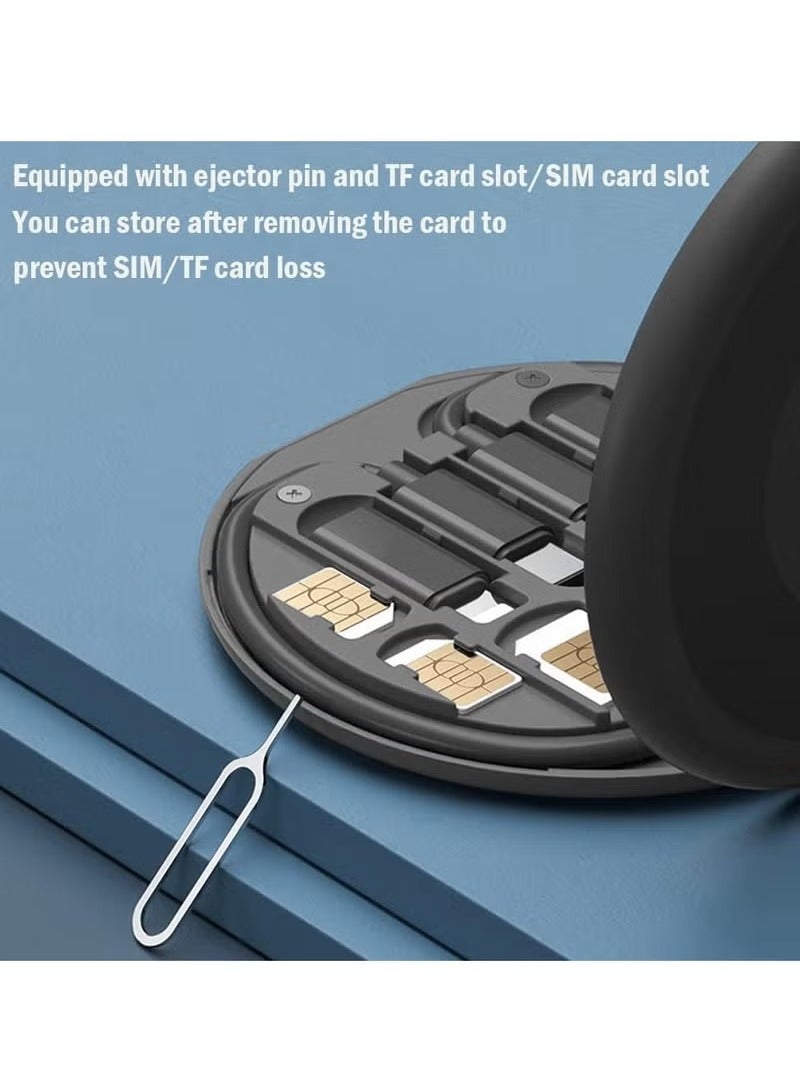 ال ار محول USB إلى USB-C، مجموعة محول كابل شحن USB C تحتوي على محولات OTG متعددة لكابل USB Type C/USB A/USB C Male/Micro USB/Lighting، ومجهز بمستخرج SIM/فتحة SIM/حامل هاتف - Image 5