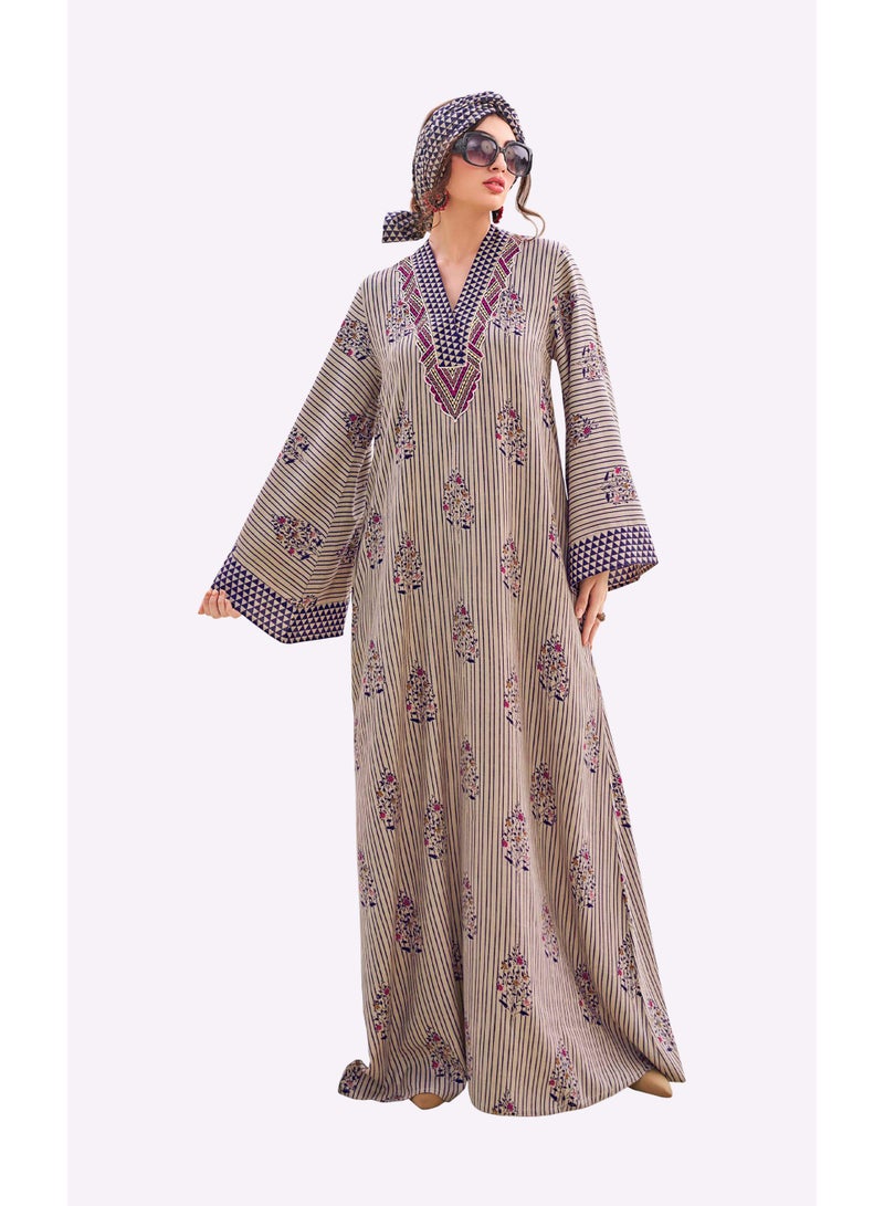 Sara Arabia Geometric Flora Jalabiya - Image 1