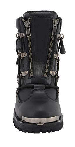 Milwaukee Leather MBL9375 Womens Premium Black Leather Diamond 6Inch Twin Zipper Lock Motorccycle Riding Boots 85 - Image 3