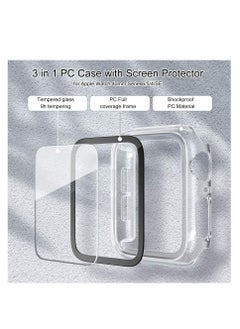 KASTWAVE Screen Protector Fit for Apple Watch SE Series6/ 5/4 44mm, KASTWAVE Clear Case with Tempered Glass Screen Protector, Full Protection Bubble-Free Cover Fit for iWatch 44mm Series 6/5/ 4/ SE [1 Pack]  - Image 3