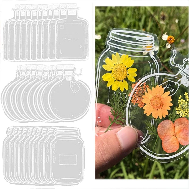 klarako Dried Flower Bookmark Bottle,Transparent Dried Flower Bookmarks,DIY Dried Flower Bookmark,Handmade Natural Dried Flower Bookmark,Fit Female Girl Adult Child Graduation (30PCS B) - Image 1