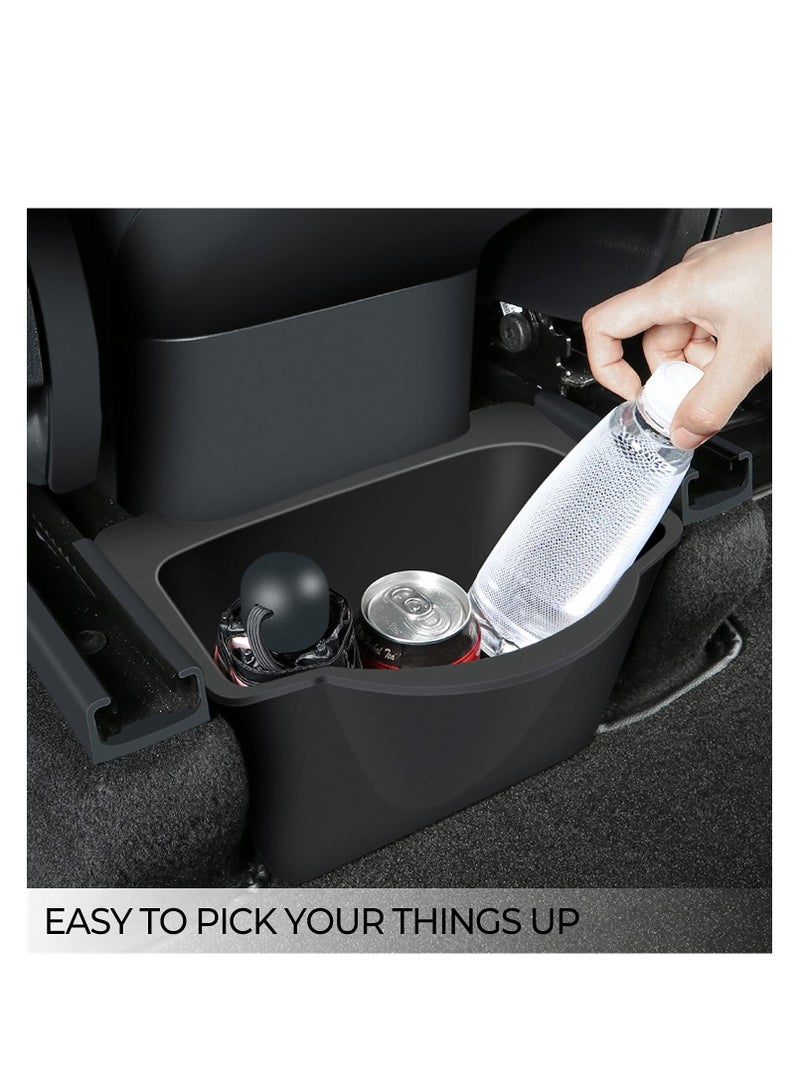 SYOSI Rear Center Control Organizer Storage Box for Tesla Model Y, 2nd Row Trash Can Bin Garbage Container Silicone Accessories 2022 2021 2020 - Image 4