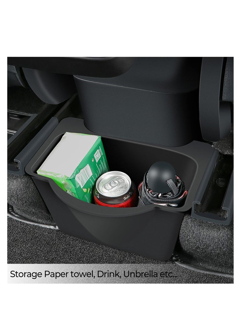 SYOSI Rear Center Control Organizer Storage Box for Tesla Model Y, 2nd Row Trash Can Bin Garbage Container Silicone Accessories 2022 2021 2020 - Image 3