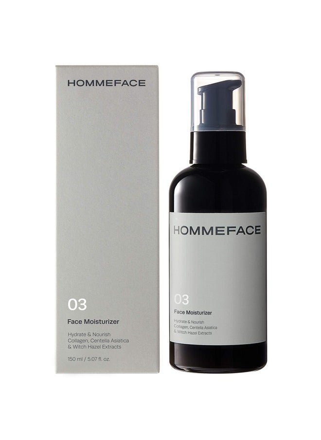 HOMMEFACE HommeFace Men’s Daily Face Moisturizer, 5.07 fl. oz. - Hydrating & Nourishing Facial Lotion for Men with Collagen, Witch Hazel & Cica Extracts, Lightweight, Alcohol-Free  - Image 1