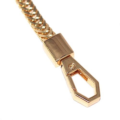Model Worker Iron Flat Chain Strap Purse Chain Straps Handbag Chains Shoulder Cross Body Replacement Snake Bone Chain Straps with Metal Buckles (23.6", Gold) - Image 2