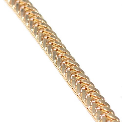 Model Worker Iron Flat Chain Strap Purse Chain Straps Handbag Chains Shoulder Cross Body Replacement Snake Bone Chain Straps with Metal Buckles (23.6", Gold) - Image 4
