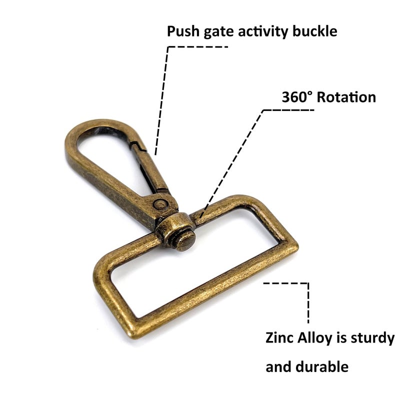 VersaKits 15 Pcs 1 Inch Purse Hardware Bronze Heavy Duty Swivel Snap Hooks D Rings for Purse and Tri-glide Slide Buckles for Bag Straps Dog Collars Leash Lanyard - Image 4