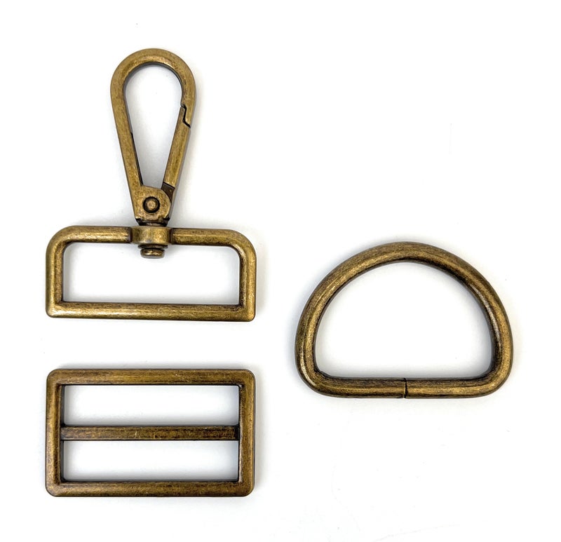 VersaKits 15 Pcs 1 Inch Purse Hardware Bronze Heavy Duty Swivel Snap Hooks D Rings for Purse and Tri-glide Slide Buckles for Bag Straps Dog Collars Leash Lanyard - Image 1