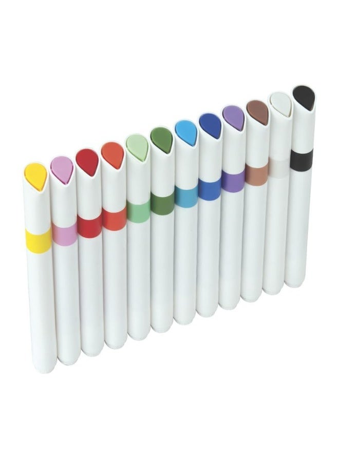 FLAIR Creative Series Acrylic Paint Pen Set | Non-Toxic & Provides Excellent Coverage | Ideal For Mandala Art, Doodling, Drawing, Sketching, Colouring & Shading | 12 Shades Pack - Image 2