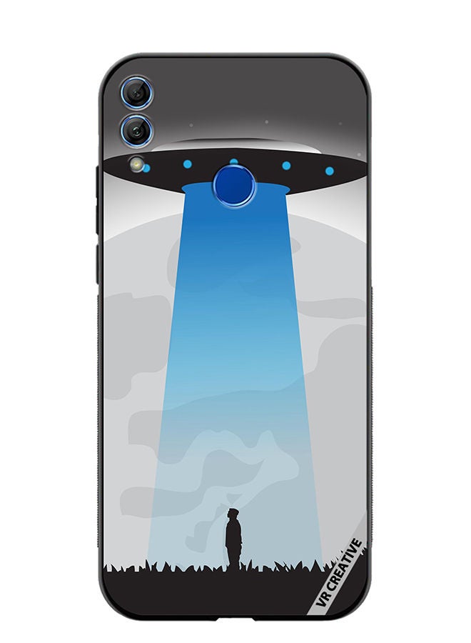 Protective Case Cover For Honor 10 Lite Ufo Sighting In Full Moon Design Multicolour