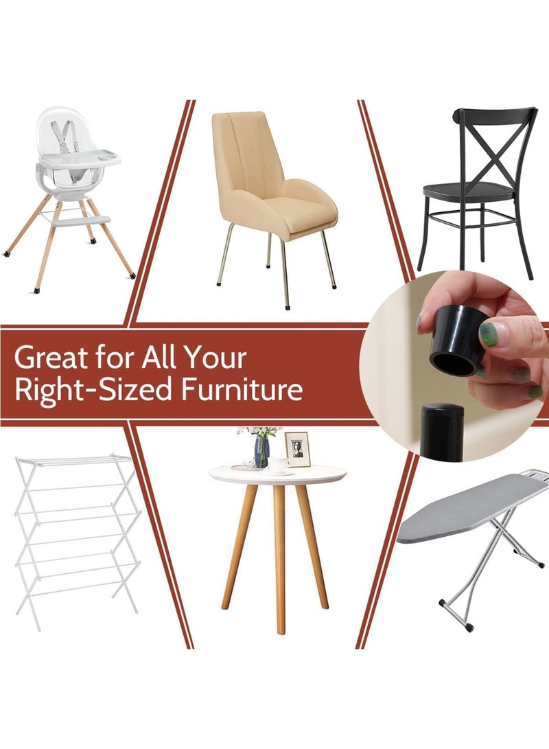 Barakah أغطية أرجل الكراسي، واقيات أرضية مطاطية سميكة بسمك 1 بوصة، أغطية أثاث غير قابلة للانزلاق لتقليل الضوضاء، أغطية أرجل الأثاث للاستخدام الداخلي والخارجي (16 حزمة، أسود دائري) - Image 2