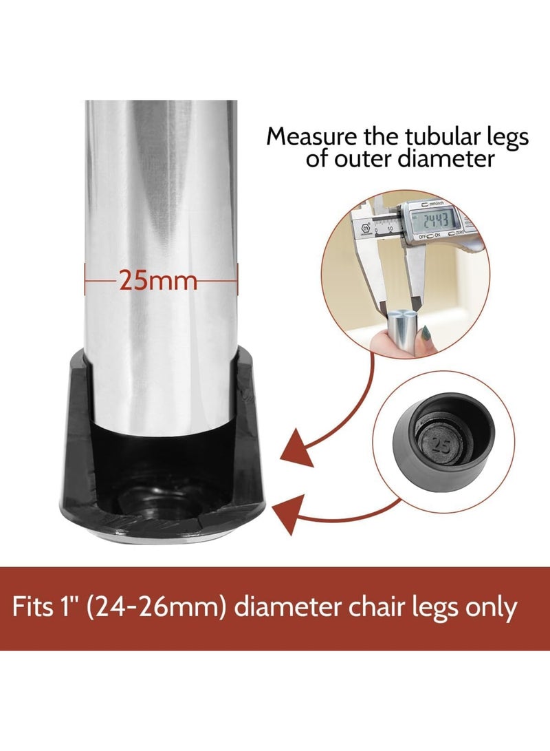Barakah أغطية أرجل الكراسي، واقيات أرضية مطاطية سميكة بسمك 1 بوصة، أغطية أثاث غير قابلة للانزلاق لتقليل الضوضاء، أغطية أرجل الأثاث للاستخدام الداخلي والخارجي (16 حزمة، أسود دائري) - Image 3