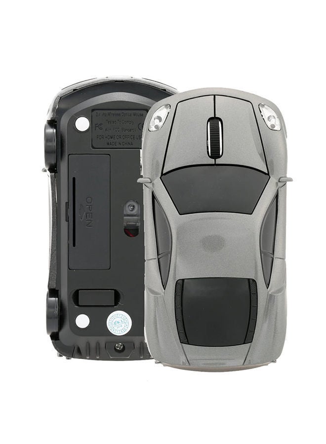 نيبمينينت ماوس USB ضوئي لاسلكي على شكل سيارة سباق رمادي/أسود - Image 2