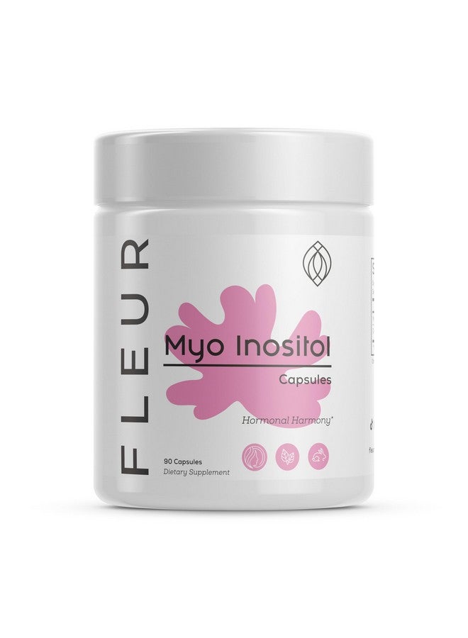 FLEUR كبسولات فليور ميو-إنوزيتول ودي-كيرو إنوزيتول، دعم توازن الهرمونات ووظيفة المبايض للنساء، إنوزيتول لتخفيف أعراض تكيس المبايض، ينظم الدورة الشهرية، غير معدّل وراثيًا ونباتي، 90 كبسولة - Image 1