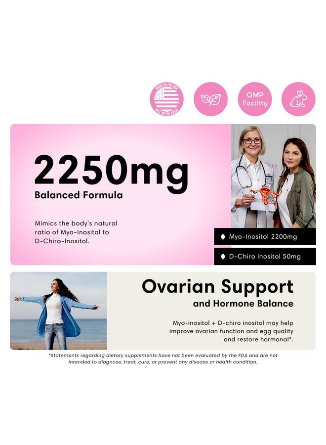 FLEUR كبسولات فليور ميو-إنوزيتول ودي-كيرو إنوزيتول، دعم توازن الهرمونات ووظيفة المبايض للنساء، إنوزيتول لتخفيف أعراض تكيس المبايض، ينظم الدورة الشهرية، غير معدّل وراثيًا ونباتي، 90 كبسولة - Image 4
