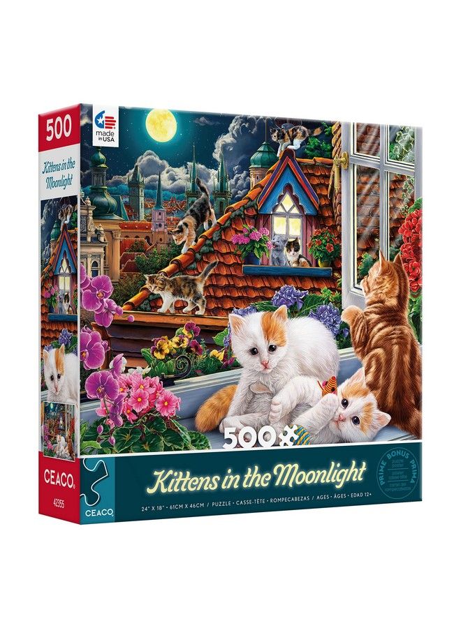 Ceaco Harmony Image World Kittens In The Moonlight 500 Piece Jigsaw Puzzle - Image 4