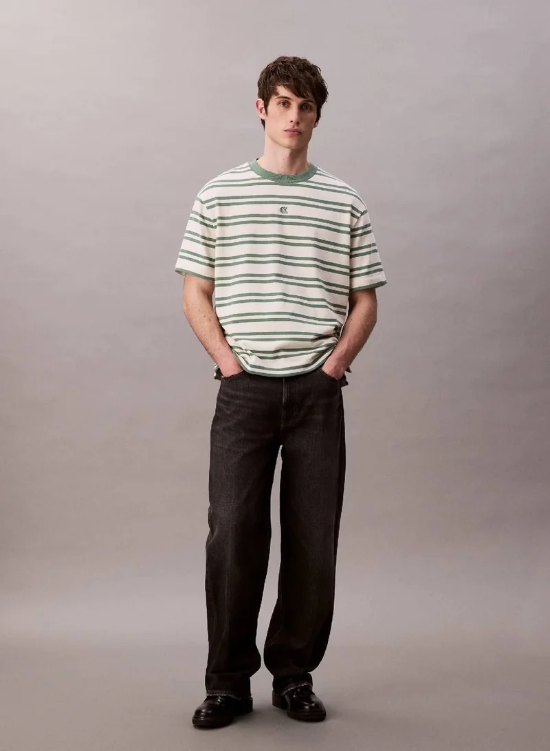 Calvin Klein Jeans Tofu Stripe Jersey Relaxed Tee for Men | Best Price UAE
