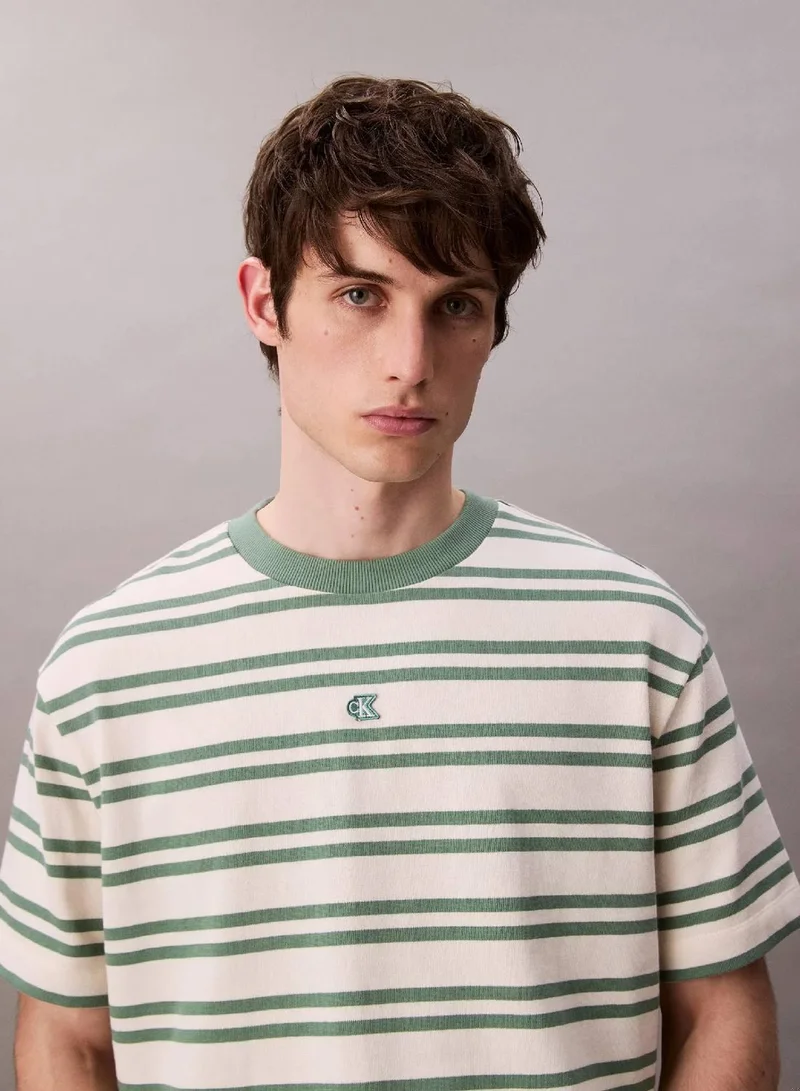 Calvin Klein Jeans Tofu Stripe Jersey Relaxed Tee for Men | Best Price UAE