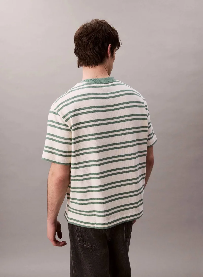 Calvin Klein Jeans Tofu Stripe Jersey Relaxed Tee for Men | Best Price UAE