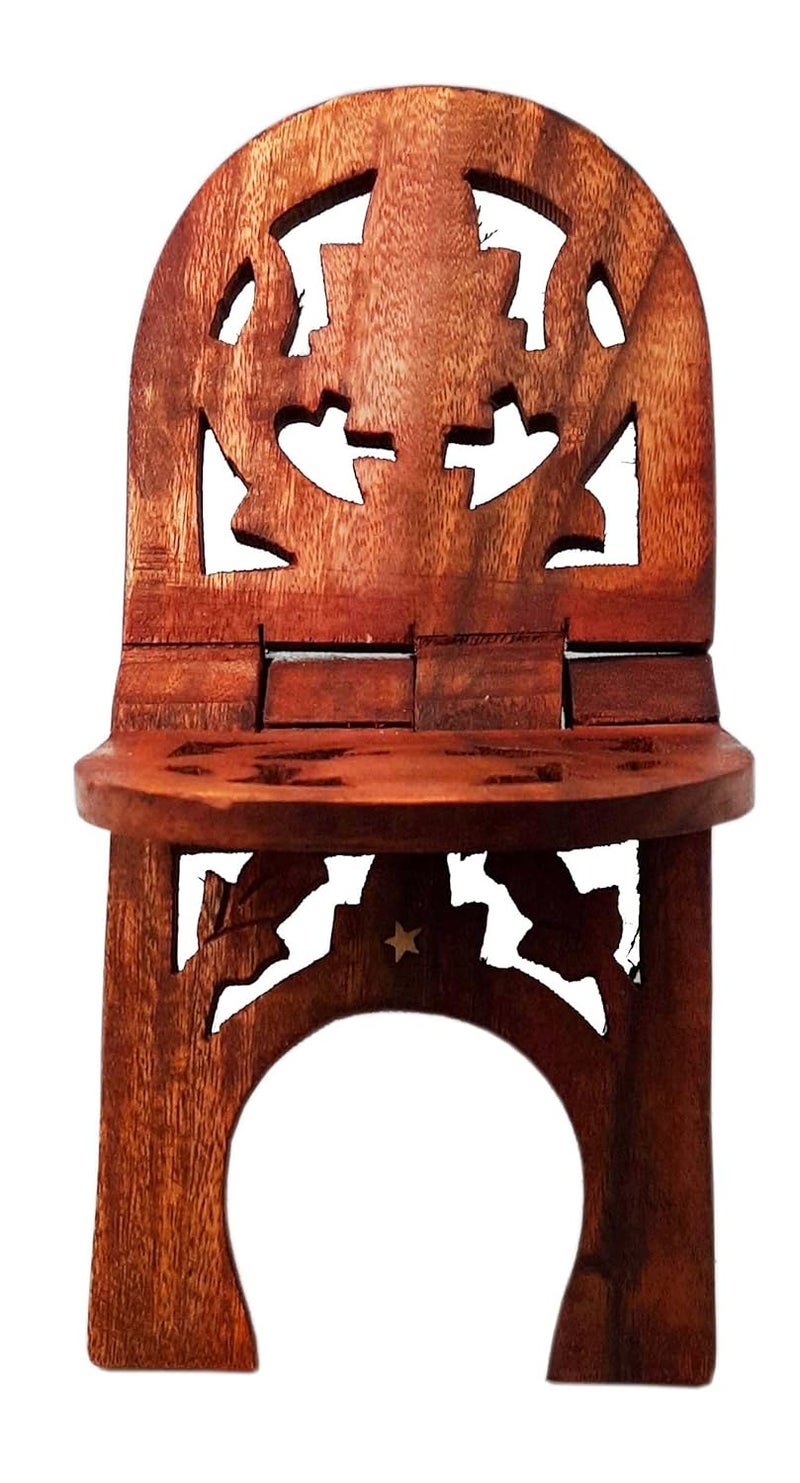 KIING Wooden Rehal Holy Book Stand for Reading Quran Geeta Guru Granth Sahib bibil ETC 12 inch - Image 2