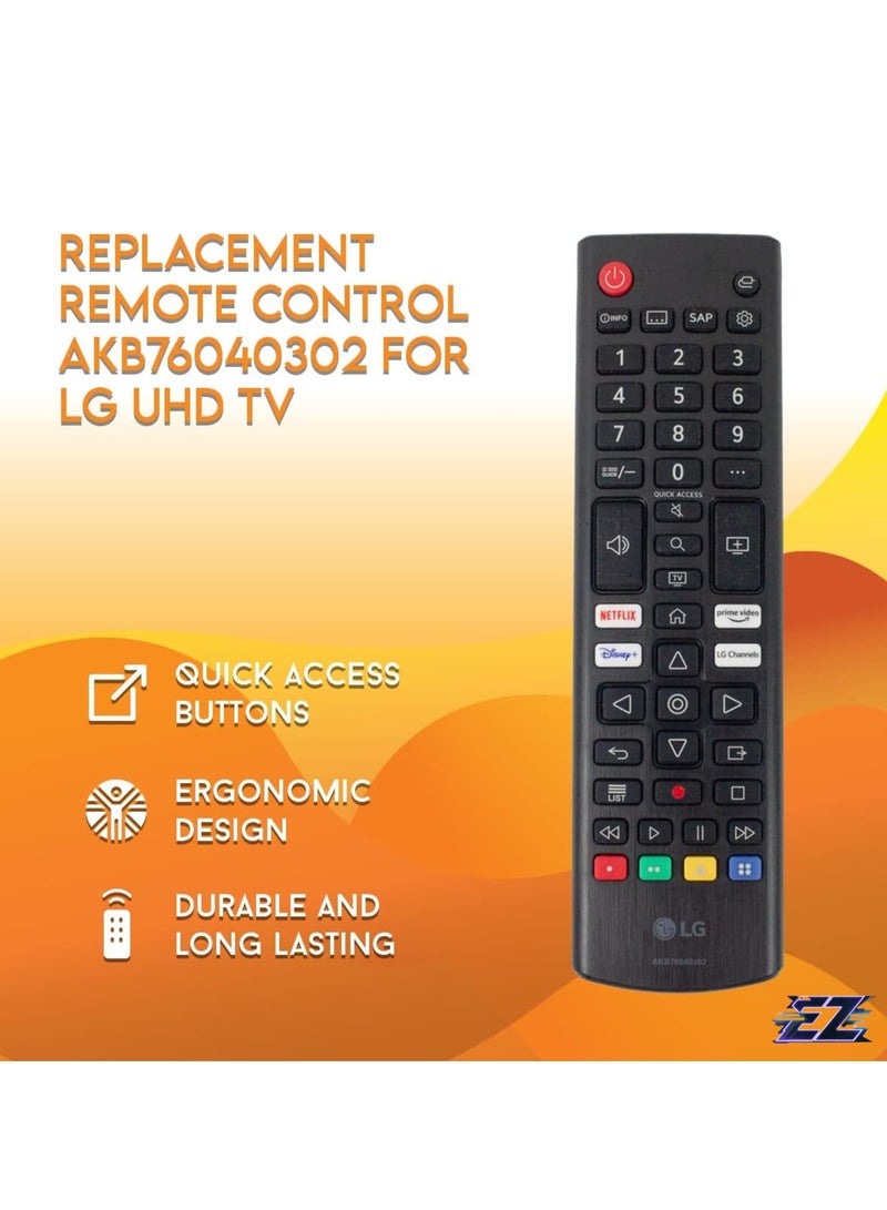 ELTRAZONE Replacement Remote Control AKB76040302 for LG Smart TV Compatible with 50UN7000PUC, 50UP75006LF, 55UP7000PUA, 65UP7000PUA, 70UM6970PUA, 75UM6970PUB with battery - Image 2