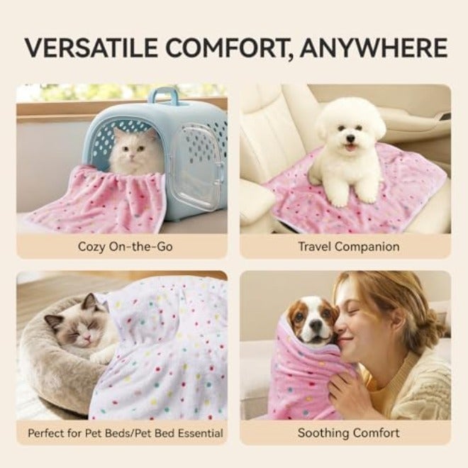 LINENLUX 3-Piece Soft Plush Dog Blanket Set - Cozy Flannel for Puppies, Cats & Pets - Image 5