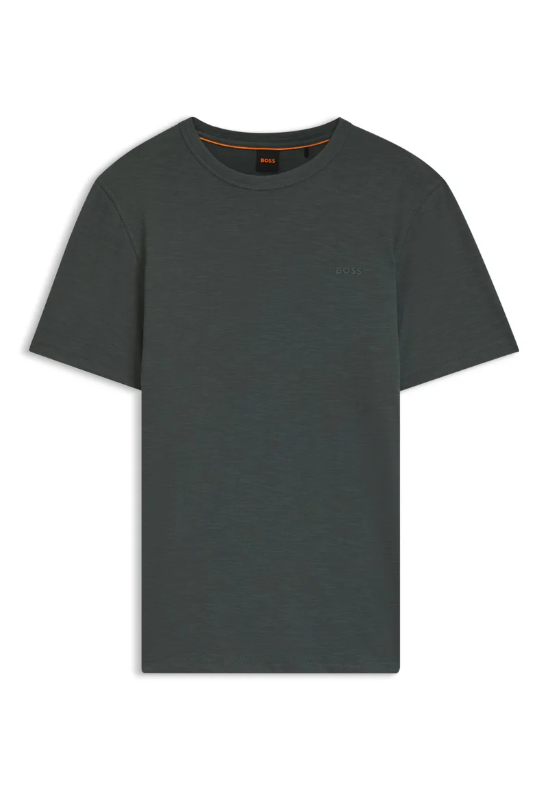 BOSS Open Green Cotton-jersey T-shirt with logo detail for Men | Best Price UAE