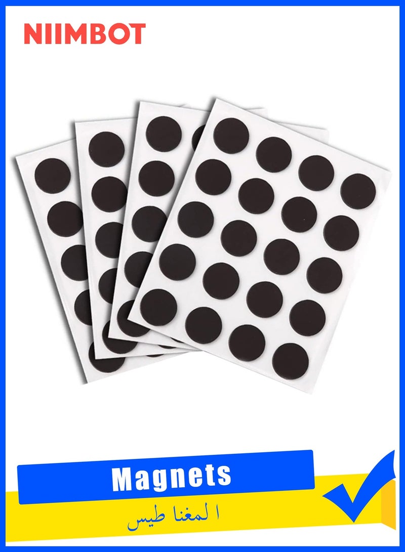 NIIMBOT 80 Pcs Round Magnets with Adhesive Backing, Self Adhesive Magnetic Dots for Crafts, Small Sticky Magnetic Dots for Hanging Light Objects, Flexible Magnets for Refrigerator and Whiteboard, Strong Removable Magnets for DIY School Office Home, Black 20mm x 2mm - Image 1