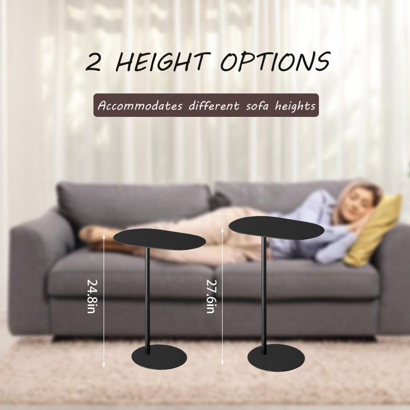 TTYXSUEPT C-Shaped Side Table, Iron End Table for Couch Sofa and Bed, Small Metal Black Side Tables for Living Room Bedroom (Black, High-27.6in/70cm) - Image 5