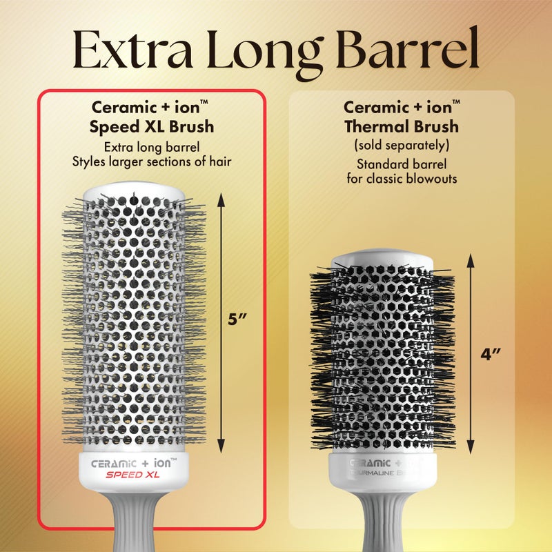 Olivia Garden Ceramic + Ion Speed XL - Extra-Long Round Thermal Hair Brush - Not Electrical - Professional Blowout Brush for Normal to Thick Hair - 2 1/8"- Diameter Barrel - CIXL-55 - Image 2