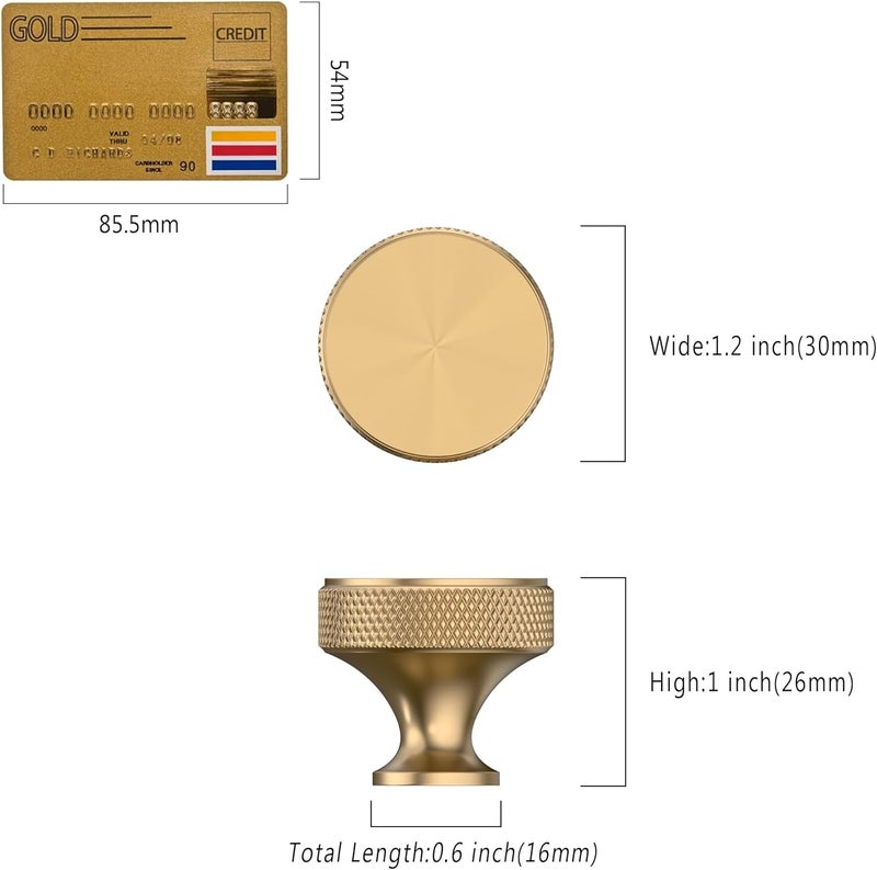 Coinkoly 10 Pack Champagne Bronze Knurled Cabinet Knobs for Dresser Drawer Pulls Brass Cupboard Hardware for Cabinets CK0029 - Image 2