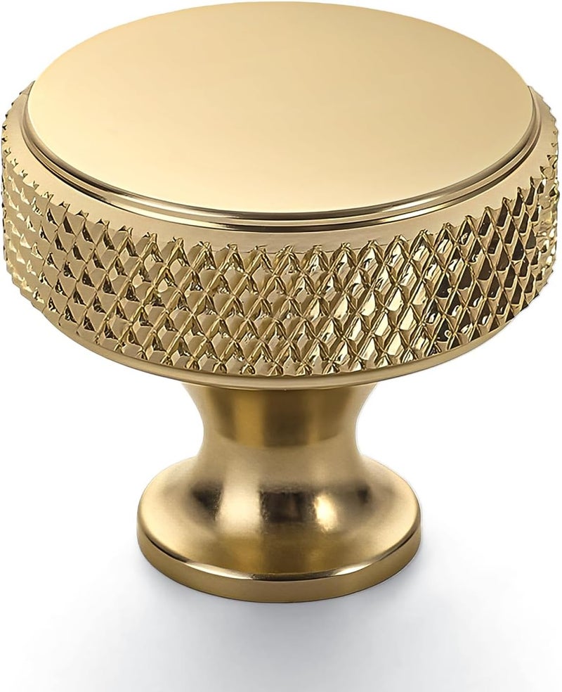 Coinkoly 10 Pack Champagne Bronze Knurled Cabinet Knobs for Dresser Drawer Pulls Brass Cupboard Hardware for Cabinets CK0029 - Image 1