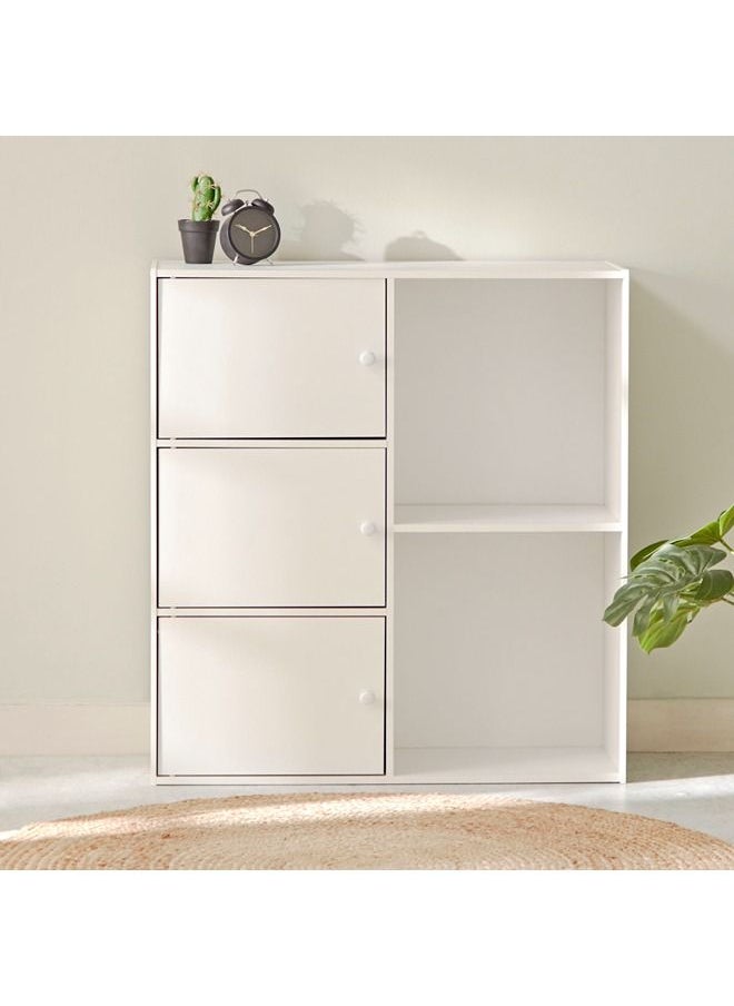 Home Box Vanilla Junior 3-Door Storage Unit with 2 Open Shelves 29.8x89x82 cm  - Image 3
