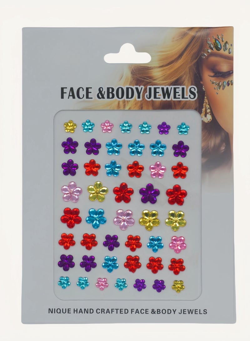 White round crystal diamond stickers face decoration stickers 3D stickers children's DIY decorations self-adhesive jewelry stickers colored diamond stickers - Image 1