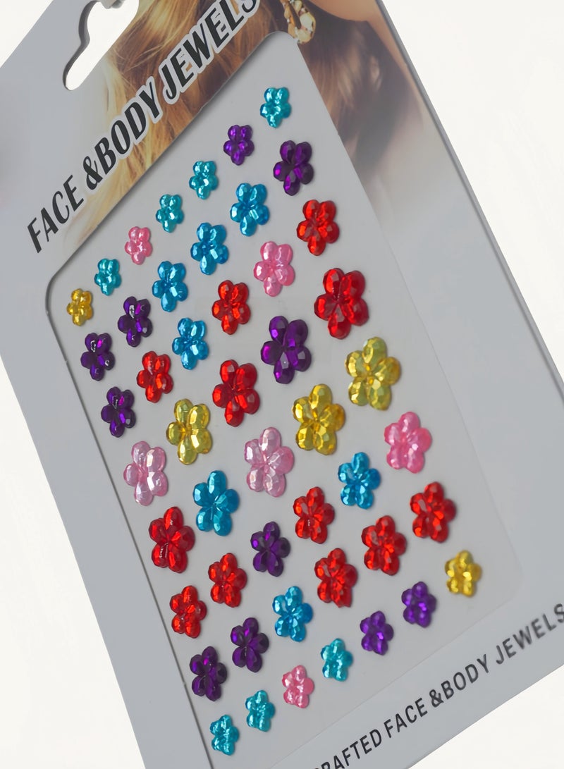 White round crystal diamond stickers face decoration stickers 3D stickers children's DIY decorations self-adhesive jewelry stickers colored diamond stickers - Image 2