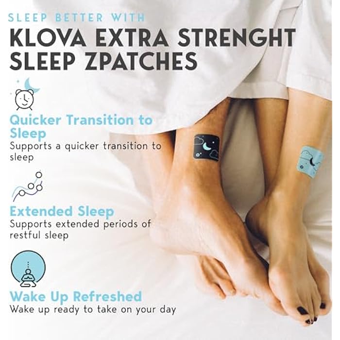Klova Extra Strength Sleep Patches for Adults | Natural Sleep Aid with 6mg Melatonin, Valerian & L-Theanine | Non-Habit-Forming Deep Sleep Support for Men & Women | 28 Patches - Image 3