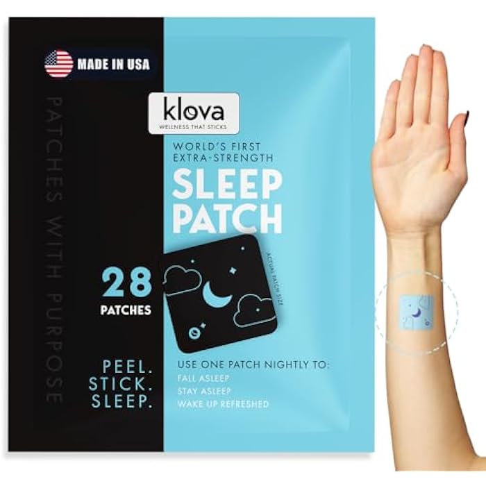 Klova Extra Strength Sleep Patches for Adults | Natural Sleep Aid with 6mg Melatonin, Valerian & L-Theanine | Non-Habit-Forming Deep Sleep Support for Men & Women | 28 Patches - Image 1