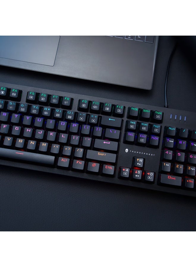 Thunderobot K104 Midnight Wired Mechanical Keyboard With Rgb Backlight For Gaming, Laptop, Office, Home Use, Full Anti-ghosting, No Fear Of Backlash, For Honor Of Kings And Cs2, Blue Switch - Image 3