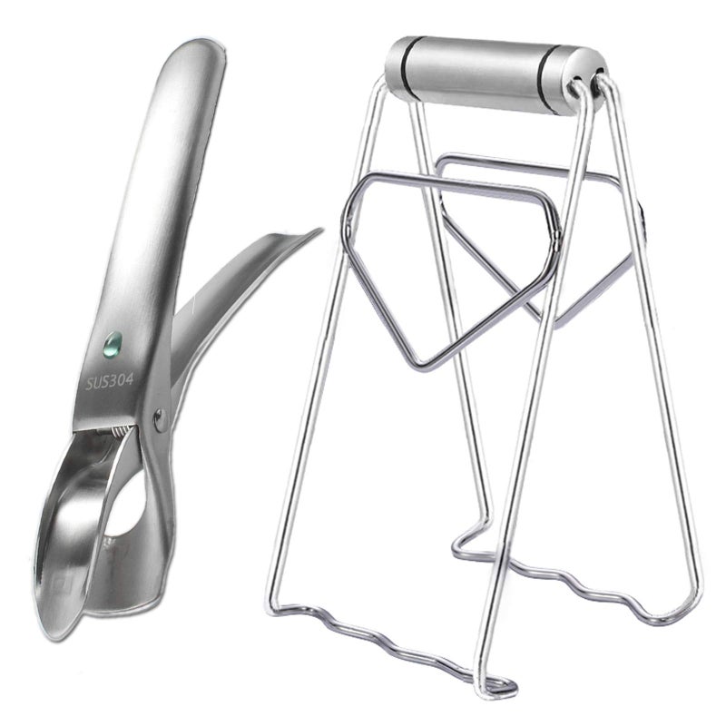 SPTECHMAKE SPTECHMAKE 304 Stainless Steel AntiHot Bowl Dish Plate Gripper Clip Clamp Holder for Moving Hot Plate or Bowls with Food Out from Instant Pot Microwave Oven Kitchen Tool Tongs for Cooking 2Pack 