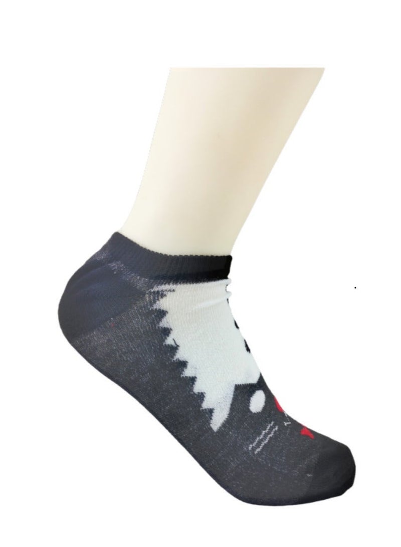 "Smiling Face" Cat Ankle Socks - Cute Animal Design (Unisex, 1-Pair Pack) - Image 5