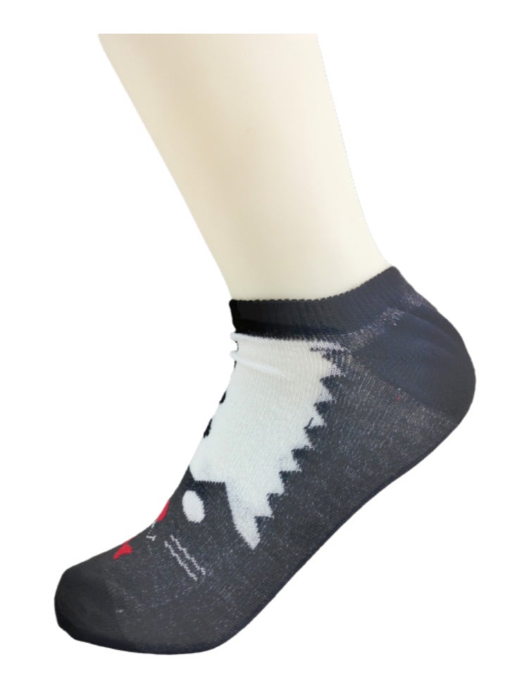 "Smiling Face" Cat Ankle Socks - Cute Animal Design (Unisex, 1-Pair Pack) - Image 4