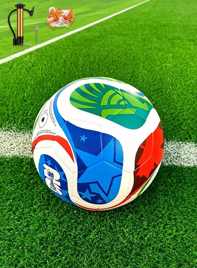 Official Size 5 Football, Soft Touch Adult Training Soccer Ball, Professional Indoor Outdoor Sports Ball for Youth & Kids, Free Pump & Net Bag - Image 1