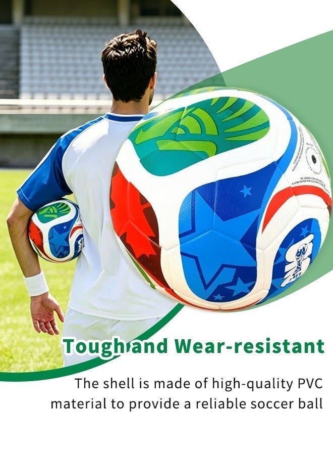 Official Size 5 Football, Soft Touch Adult Training Soccer Ball, Professional Indoor Outdoor Sports Ball for Youth & Kids, Free Pump & Net Bag - Image 3