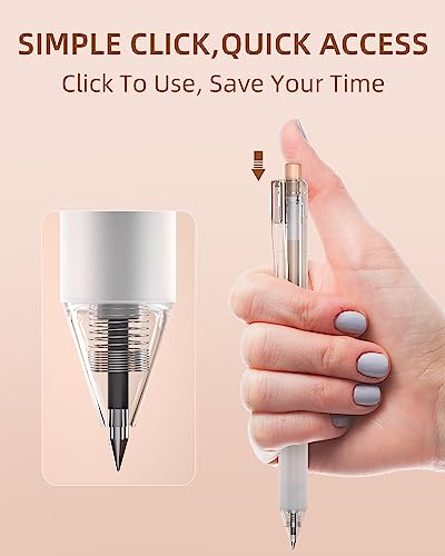 Nicpro مجموعة أقلام جيل نيكبرو 13 قطعة بألوان باستيل مع علبة، قلم قابل للسحب بنقطة دقيقة 0.5 مم، 12 قلم حبر أسود مع 1 قلم تمييز، قلم رسم جمالي لتدوين ملاحظات الطلاب، الكتابة، مستلزمات المكتب (بني) - Image 5