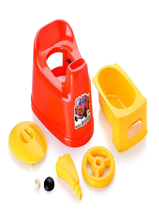 Zerya Car Style Potty Toilet Trainer Seat with Removable Tray And Closing Lid and High Back Support for Toddler Boys Girls (Red) - Image 3