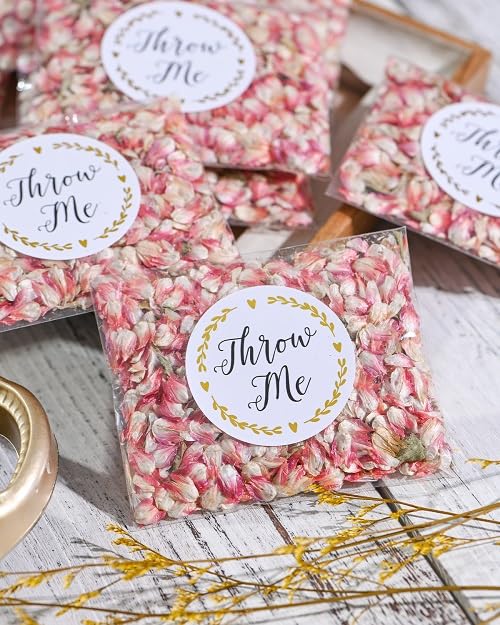 Rainbow Pana RainbowPana 50 Pack Biodegradable Confetti, Dried Flower Petals, Biodegradable Flower Petals for Weddings, Confetti, Wedding Send Off Ideas, Wedding Exit Ideas - Pink Globe Amaranth … - Image 1