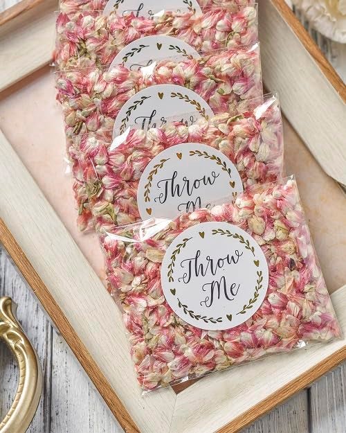 Rainbow Pana RainbowPana 50 Pack Biodegradable Confetti, Dried Flower Petals, Biodegradable Flower Petals for Weddings, Confetti, Wedding Send Off Ideas, Wedding Exit Ideas - Pink Globe Amaranth … - Image 4