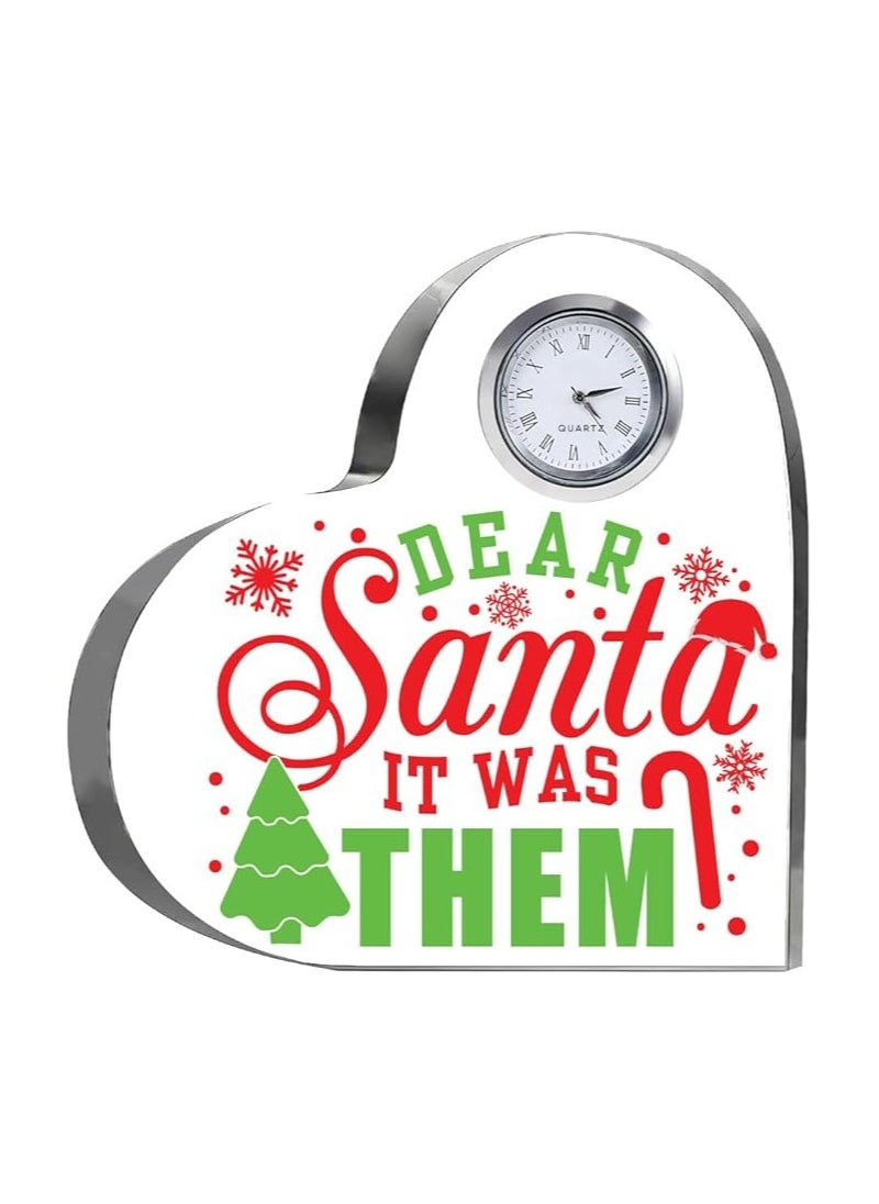 PRINTSHOP4ME Christmas Heart-Shaped Crystal Clock Gift-Thoughtful Presents Gifts For Your Friends And Family  - Image 1