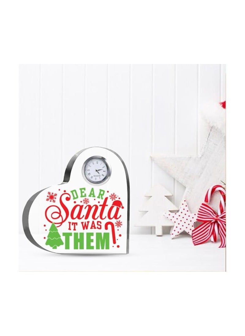 PRINTSHOP4ME Christmas Heart-Shaped Crystal Clock Gift-Thoughtful Presents Gifts For Your Friends And Family  - Image 2
